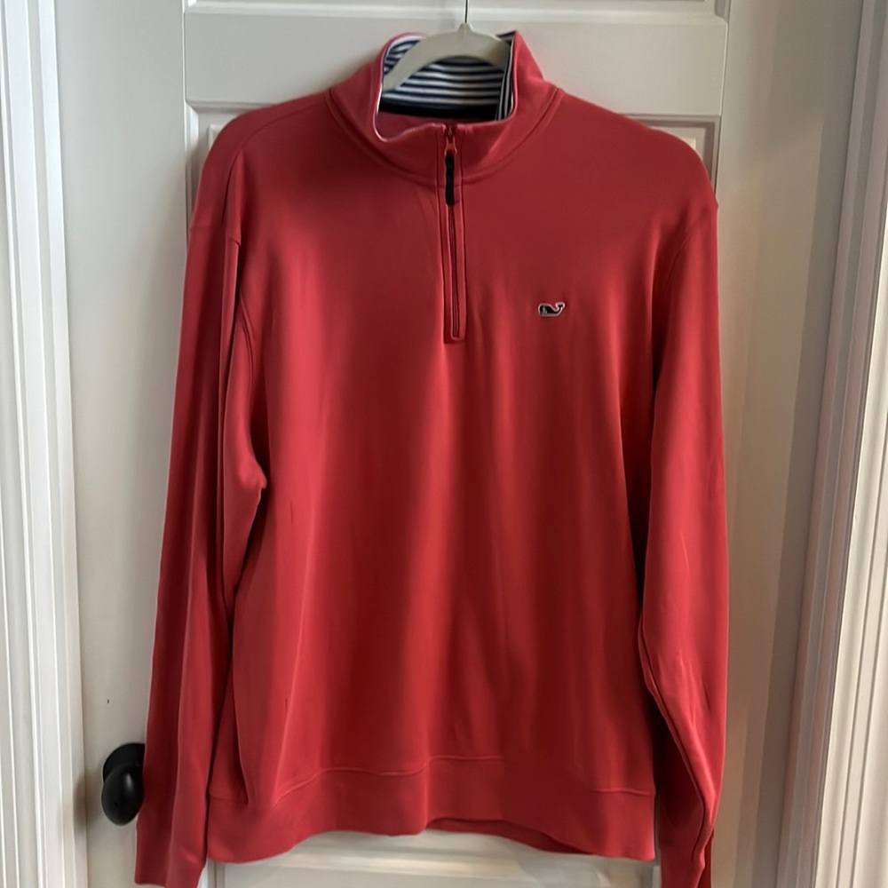 Men’s -vineyard vines - used -medium - pinkish coral - zip up - quarter zip